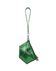 ARTEMIS WRISTLET IN OCTAHEDRON SHAPE METALLIC EMERALD LEATHER
