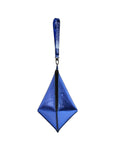 CETO WRISTLET IN OCTAHEDRON SHAPE METALLIC BLUE LEATHER