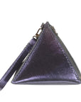 CLEO WRISTLET IN PYRAMID SHAPE METALLIC MIDNIGHT LEATHER