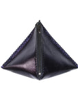 CLEO WRISTLET IN PYRAMID SHAPE METALLIC MIDNIGHT LEATHER