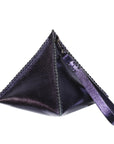 CLEO WRISTLET IN PYRAMID SHAPE METALLIC MIDNIGHT LEATHER
