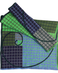 FIBONACCI SCARF IN EMERALD NAVY