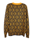 NEO BITCOIN MERINO CREW NECK PULLOVER ORANGE NAVY