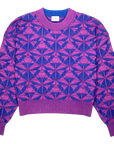 MANLY MERINO CREW NECK PULLOVER in ORCHID MARINE