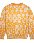 NEO BITCOIN MERINO CREW NECK PULLOVER ORANGE IVORY