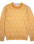 NEO BITCOIN MERINO CREW NECK PULLOVER ORANGE IVORY