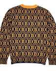 NEO BITCOIN MERINO CREW NECK PULLOVER ORANGE NAVY