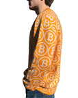 NEO BITCOIN MERINO CREW NECK PULLOVER ORANGE IVORY