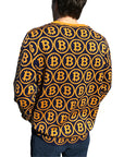 NEO BITCOIN MERINO CREW NECK PULLOVER ORANGE NAVY