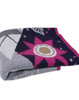 SUN MOON STARS PYRAMID SCARF IN GREY FUCHSIA