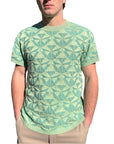 ICOSA CREW NECK TEE IN AQUA LIME