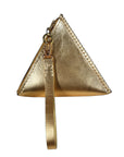 TETRA WRISTLET IN TRIANGLE SHAPE METALLIC GOLD LEATHER