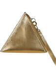 TETRA WRISTLET IN TRIANGLE SHAPE METALLIC GOLD LEATHER