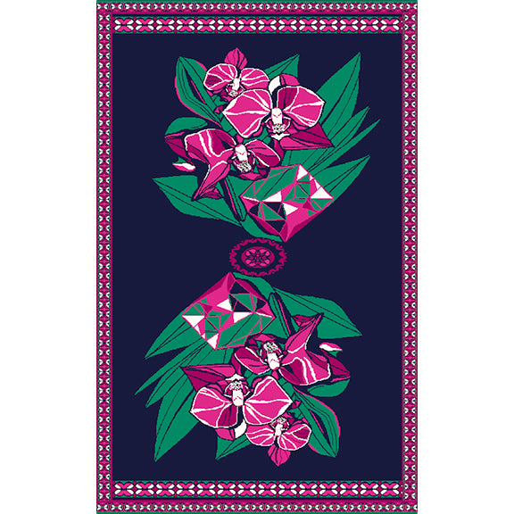 ORCHID DIAMOND WRAP IN MIDNIGHT FUCHSIA